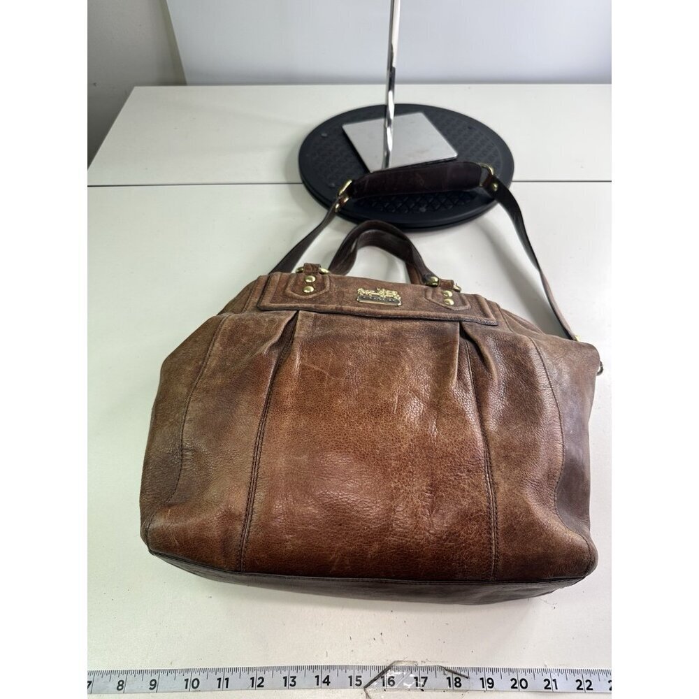 DISTRESSED Coach VTG Madison Claire Handbag Leather Brown 14334 - Picture 6 of 13